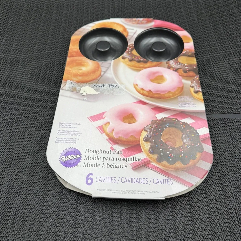 Wilton 6 Cavity Doughnut Pan Non-Stick Baked Donut Baking Sheet 2105-0565 Gray